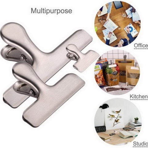 Chips Bag Clip - Heavy Duty Rounded Edges Food Bag Clip, Set of 9 Stainless Steel Chips Clip UDQYQ 3 Size