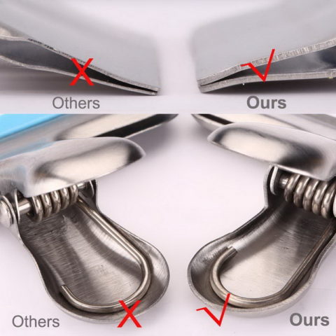 Chips Bag Clip - Heavy Duty Rounded Edges Food Bag Clip, Set of 9 Stainless Steel Chips Clip UDQYQ 3 Size