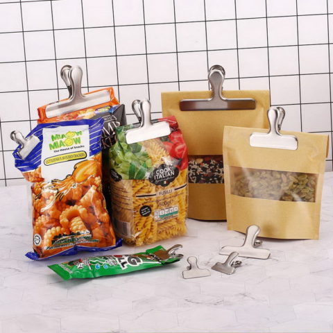 Chips Bag Clip - Heavy Duty Rounded Edges Food Bag Clip, Set of 9 Stainless Steel Chips Clip UDQYQ 3 Size