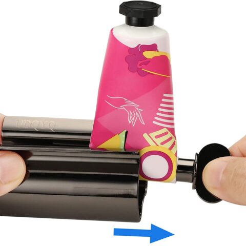 Toothpaste Squeezer - Metal Tube Squeezer Stainless Steel Tube Wringer UDQYQ Toothpaste seat Holder Stand (2 Pack)